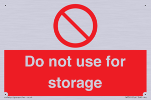 Do not use for storage